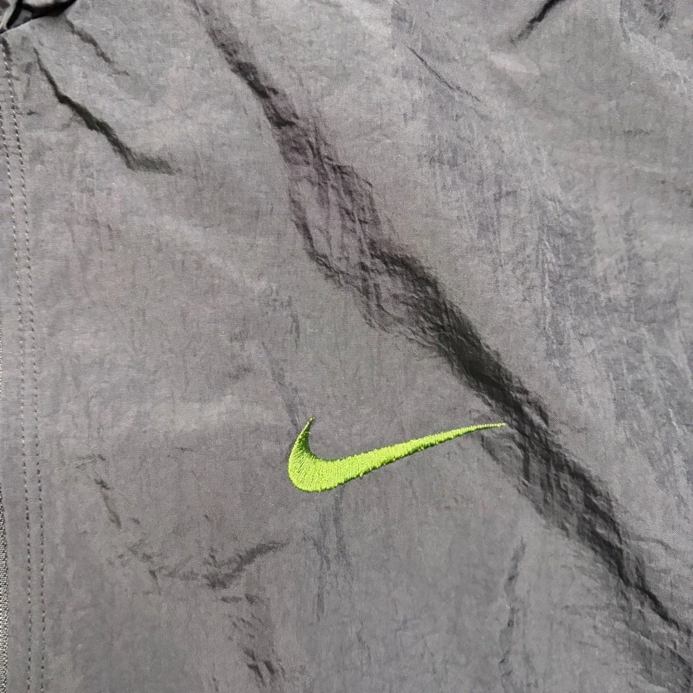 Nike Windbreaker Mens Large Black Vintage 90s Quarter Zip Neon Green Logo ER89